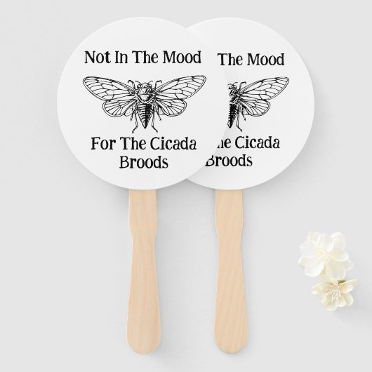 Niet in de stemming voor de Cicada broedsels Handwaaier (Voorkant en achterkant)