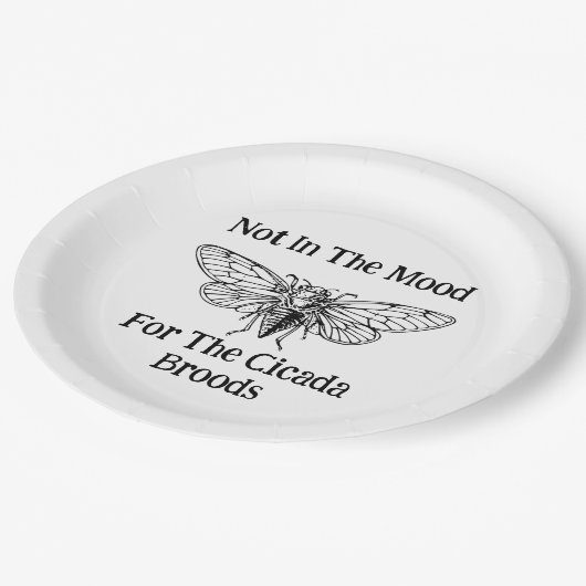 Niet in de stemming voor de Cicada broedsels Papieren Bordje (Gekanteld)