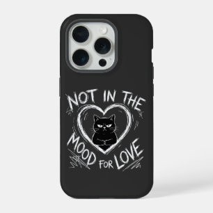 Niet in de stemming voor liefde Chagrijnige kat Sa iPhone 15 Pro Case