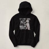 Niet in Dog Hair zijn Glitter White Boxer Dog Hoodie (Design voorkant)