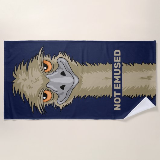 Niet in gebruik genomen Funny Emu Pun Beach Towel Strandlaken (Voorkant)