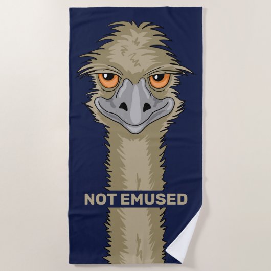 Niet in gebruik genomen Funny Emu Pun Beach Towel Strandlaken (Voorkant)
