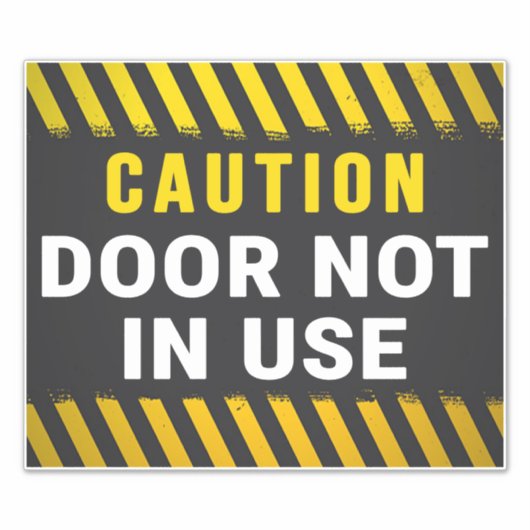 Niet in gebruik zijnde waarschuwingsdeur sticker (Voorkant)