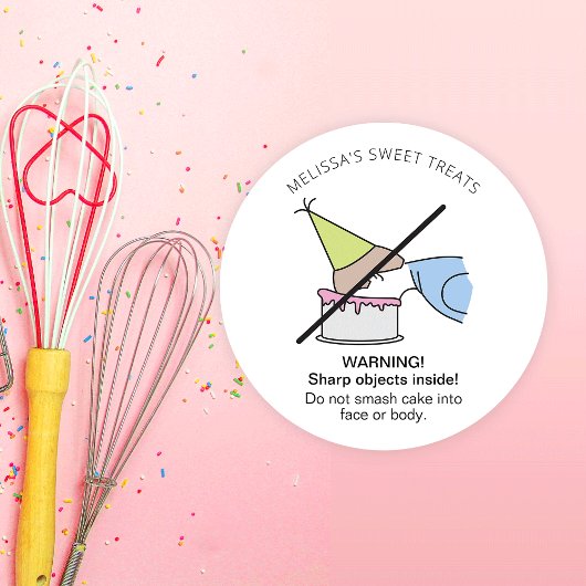 Niet in het gezicht of in de mond smeren. ronde sticker