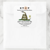 Niet in me grijpen vierkante sticker (Tas)