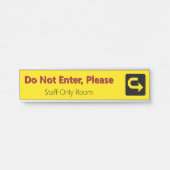 "Niet invoeren, alstublieft" "Personeel-enige kame Deurbordje (Voorkant)