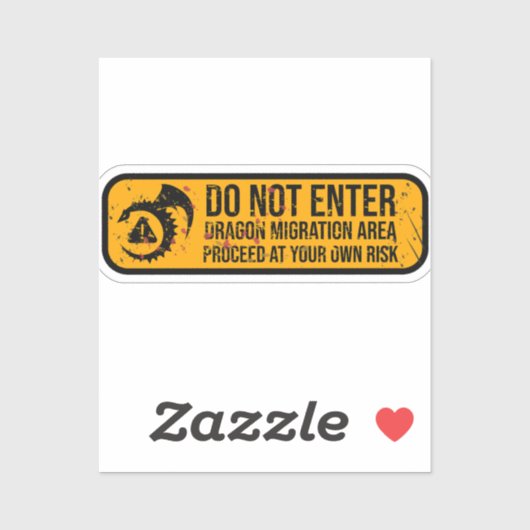Niet invoeren: Dragon Migration Weathered Sign Sticker (Vel)