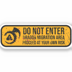 Niet invoeren: Dragon Migration Weathered Sign Sticker