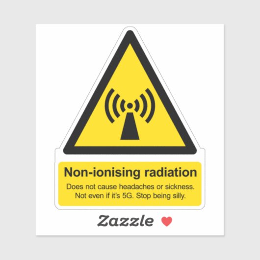 Niet-ioniserende straling veroorzaakt geen hoofdpi sticker (Vel)