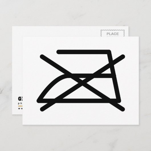 NIET IRON! BRIEFKAART (Voorkant / Achterkant)