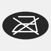 NIET IRON! OVALE STICKER (Voorkant)