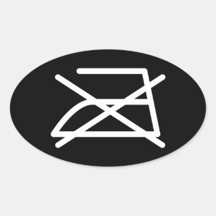 NIET IRON! OVALE STICKER