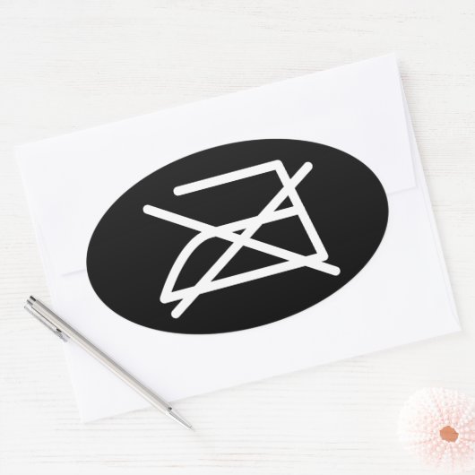 NIET IRON! OVALE STICKER (Envelop)