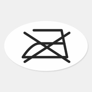 NIET IRON! OVALE STICKER