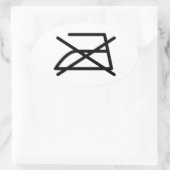 NIET IRON! OVALE STICKER (Tas)