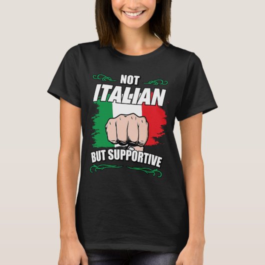 Niet Italiaans, maar ondersteunend Italiaans reisb T-shirt (Voorkant)