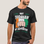 Niet Ivoriaans, maar ondersteunend reisbureau Ivor T-shirt (Voorkant)