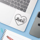 Niet je babe grappig meisje citeert custom-cut vin sticker (Laptop met iPhone)