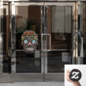 Niet je gemiddelde Sugar Skull V2 Window Cling Raamsticker (Kantoordeur)
