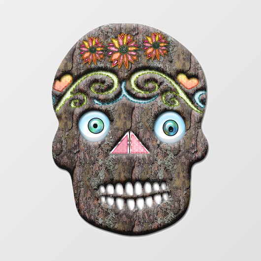 Niet je gemiddelde Sugar Skull V2 Window Cling Raamsticker (Vel)