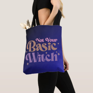 Niet Je Gewone Heks Blauw Ombre Gradiënt Halloween Tote Bag