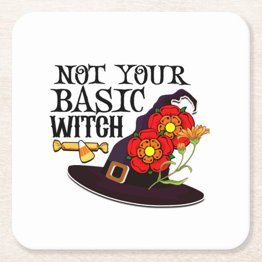 Niet je gewone heks kartonnen onderzetters (Voorkant)