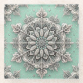 Niet je gewone sneeuwvlokken II Glazen Onderzetter (Voorkant)