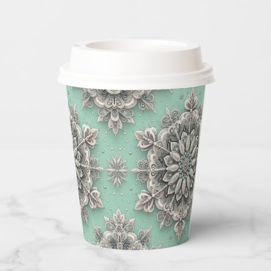 Niet je gewone sneeuwvlokken II Papieren Bekers (Achterkant)