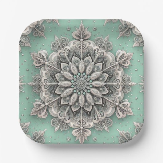 Niet je gewone sneeuwvlokken II Papieren Bordje (Voorkant)