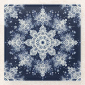 Niet je gewone sneeuwvlokken III Glazen Onderzetter (Voorkant)