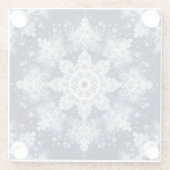 Niet je gewone sneeuwvlokken III Glazen Onderzetter (Achterkant)