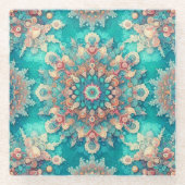 Niet je gewone sneeuwvlokken V Glazen Onderzetter (Voorkant)