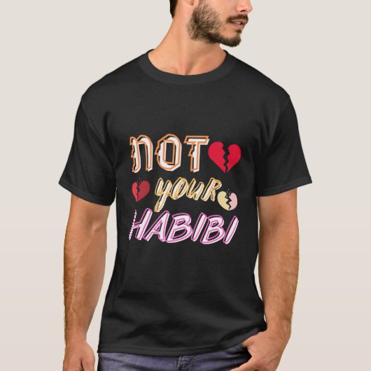 Niet je Habibi Minimalistische Typografie  T-shirt (Voorkant)