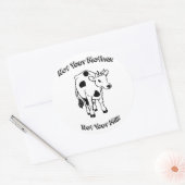 Niet je moeder, niet je melk ronde sticker (Envelop)