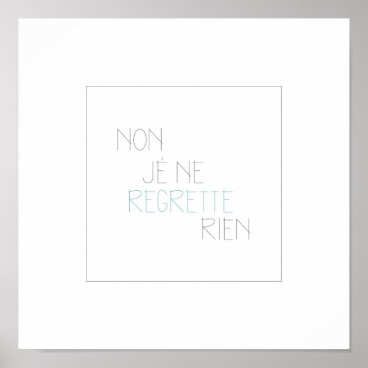 Niet, Je Ne Regrette Rien... Nee, ik betreur niets Poster (Voorkant)