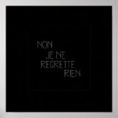 Niet, Je Ne Regrette Rien... Nee, ik betreur niets Poster (Voorkant)