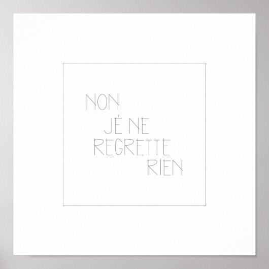 Niet, Je Ne Regrette Rien... Poster (Voorkant)