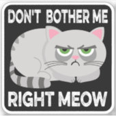 NIET JUISTE MEOW - Grappig Lazy Cat Sticke Sticker (Voorkant)