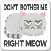 NIET JUISTE MEOW - Grappig Lazy Cat Sticke Sticker (Voorkant)