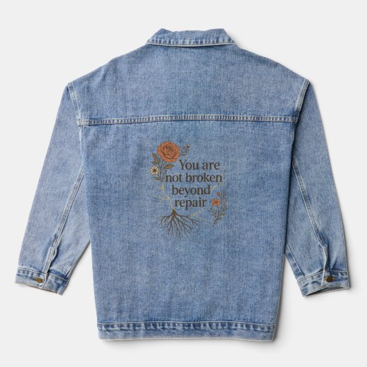 Niet kapot na reparatie denim jacket (Achterkant)