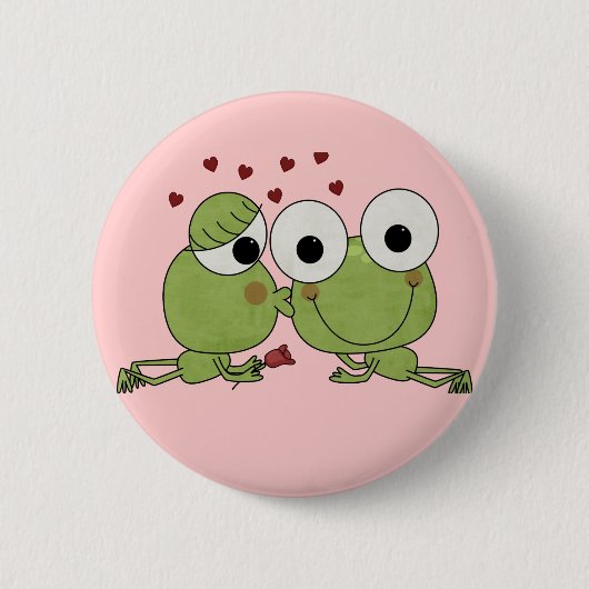Niet kikken-en de Kiss Valentijn Gifts. Ronde Button 5,7 Cm (Voorkant)