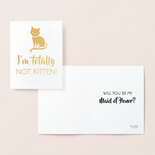 Niet Kitten - Grappig bruidsmeisje voorstel Folie Kaarten (Display)