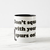 Niet knijpen met je speren op tweekleurige koffiemok (Center)