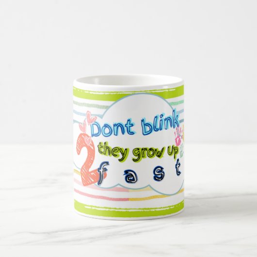 Niet knipperen ze groeien op 2 snelle thema mok ki (Center)