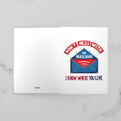 Niet knoeien met de Mailman Humor Folie Wenskaart (Buiten Laag)