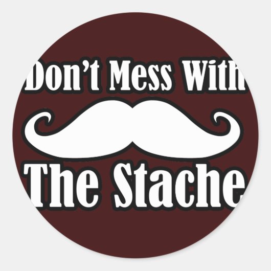 Niet knoeien met de snor ronde sticker (Voorkant)