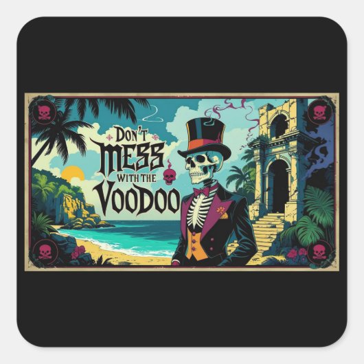 Niet knoeien met de voodoo vierkante sticker (Voorkant)