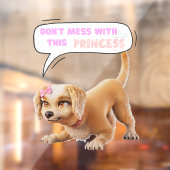 Niet knoeien met deze prinses raamsticker (Vel 2)