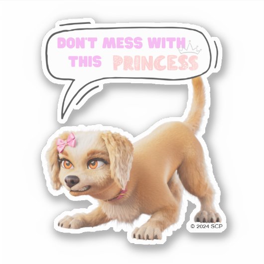 Niet knoeien met deze prinses sticker (Voorkant)