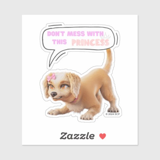 Niet knoeien met deze prinses sticker (Vel)